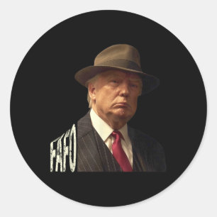 Funny Fafo Trump Photo _1  Classic Round Sticker