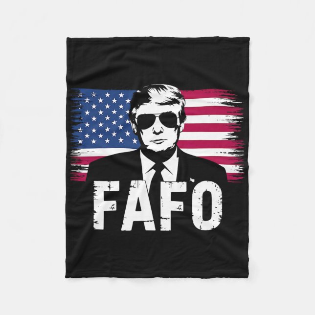 Funny Fafo Trump Photo 1  Fleece Blanket (Front)