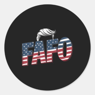 Funny Fafo Trump Photo _2 Classic Round Sticker