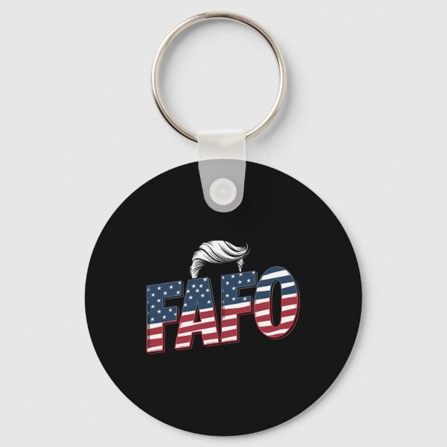 Funny Fafo Trump Photo  Key Ring (Front)