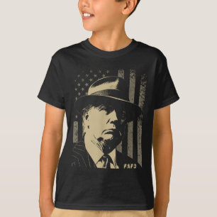 Funny Fafo Trump Photo Usa Flag Retro Distressed T-Shirt