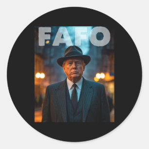 Funny Fafo Trump Photo Vintage 2025 Classic Round Sticker