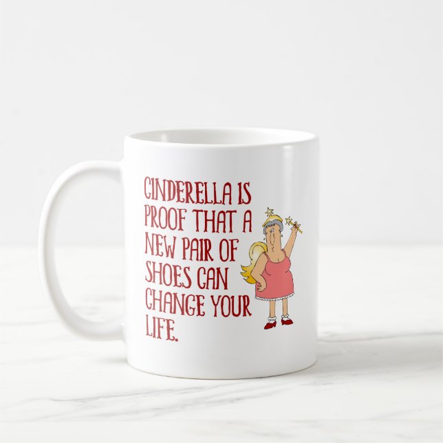 Funny Fairy Godmother/Cinderella Typography Coffee Mug (Left)