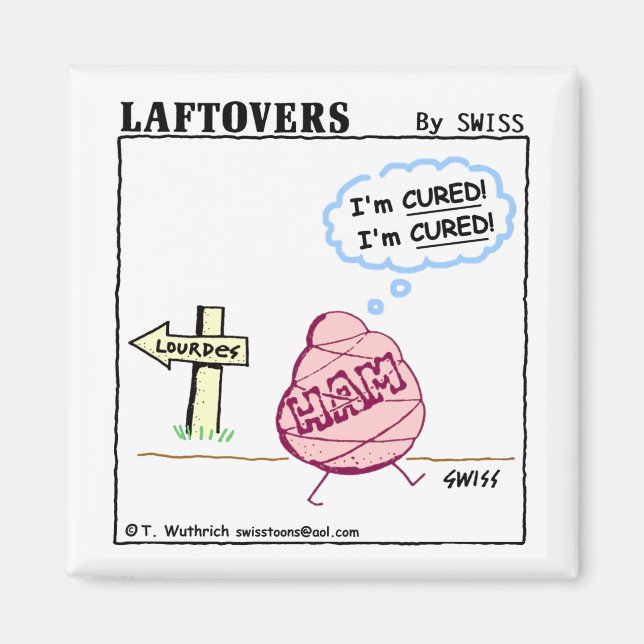 Funny Faith Healing Cartoon Athiest Agnostic Humou Magnet (Front)