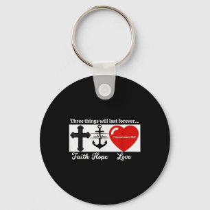 Funny Faith Hope Love Jesus Christian Heart Design Key Ring