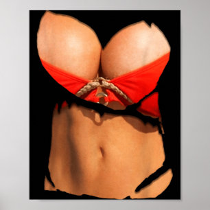 Funny Fake Bikini Body and Costume Poster