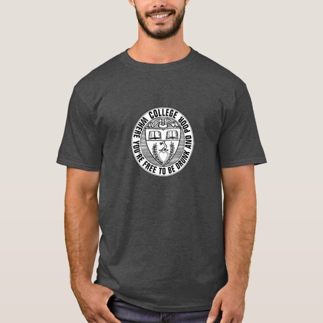 Funny Fake College Crest  T-Shirt (Front)