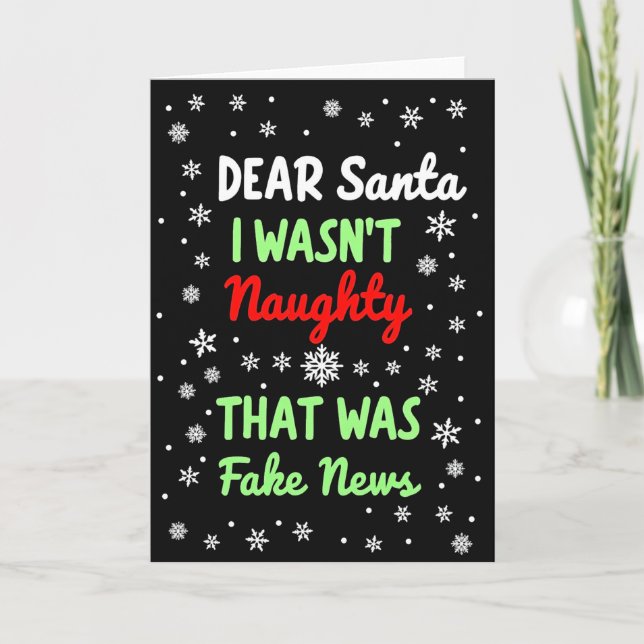 Funny Fake News Naughty List Christmas Card (Front)