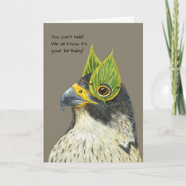 Funny falcon birthday card (Front)