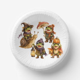 Funny Fall Frogs Paper Plate