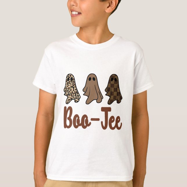 Funny Fall Halloween Ghost Boujee Boo-jee Spooky S T-Shirt (Front)