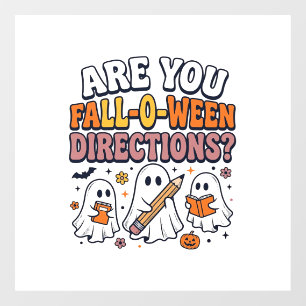 Funny Fall Halloween Teacher Ghost Directions Shir