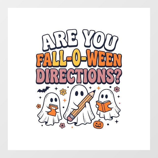Funny Fall Halloween Teacher Ghost Directions Shir (Sheet)