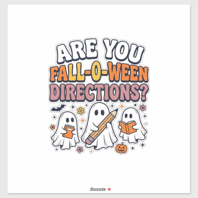 Funny Fall Halloween Teacher Ghost Directions Shir (Sheet)