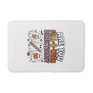 Funny Fall Halloween Teacher Ghost Directions Shir Bath Mat