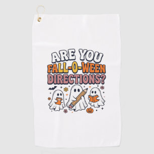 Funny Fall Halloween Teacher Ghost Directions Shir Golf Towel