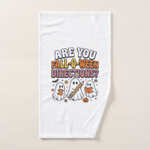 Funny Fall Halloween Teacher Ghost Directions Shir Hand Towel