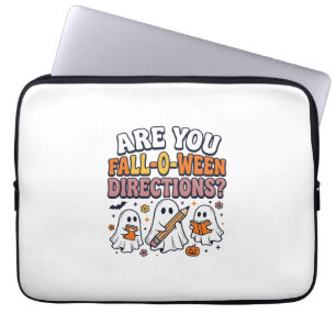 Funny Fall Halloween Teacher Ghost Directions Shir Laptop Sleeve