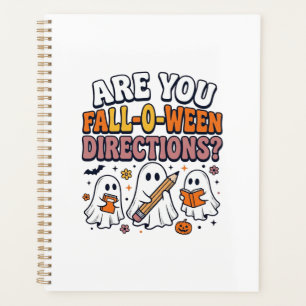 Funny Fall Halloween Teacher Ghost Directions Shir Planner