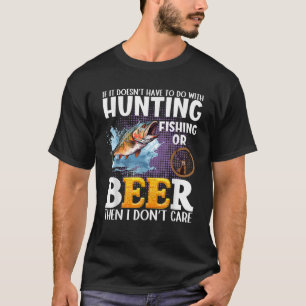 Funny fall or spring bass fishing elk dear hunting T-Shirt
