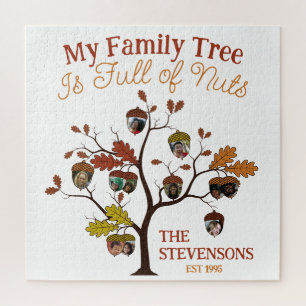 Funny Fall Photo Family Tree is Full of Nuts  Jigsaw Puzzle