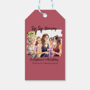 Funny Fall Wine Tasting Woman's 50th Birthday Gift Tags