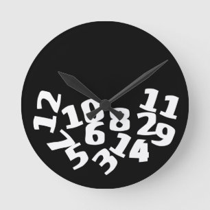 Funny Fallen Numbers Round Clock