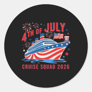 Funny Family 4th Of July Cruise Squad 2026 Cute Classic Round Sticker