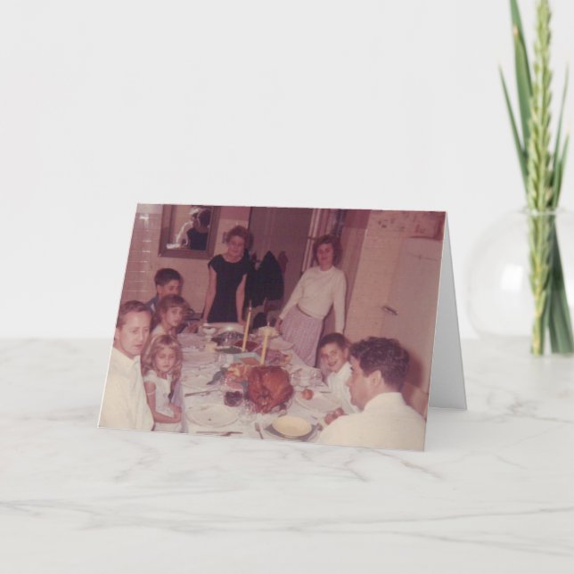 Funny Family at Table Thanksgiving Card (Front)