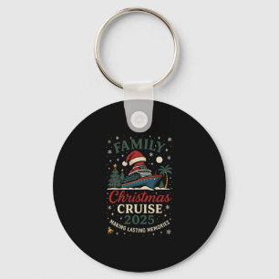 Funny Family Christmas Cruise 2025 Festive Travel  Key Ring