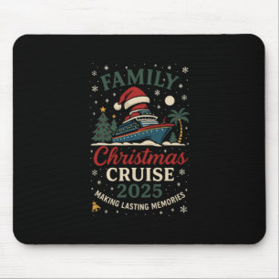 Funny Family Christmas Cruise 2025 Festive Travel  Mouse Pad