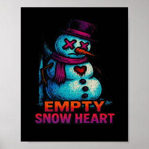 Funny Family Christmas Empty Snow Heart Snowman Pr Poster