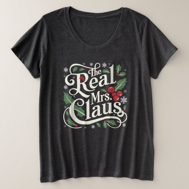 Funny Family Christmas Tees | The Real Mrs Claus (Design Front)