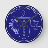 Funny Family Coffee Bar Wall Clock