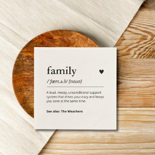 Funny Family Custom Definition Modern Dinner Napkin