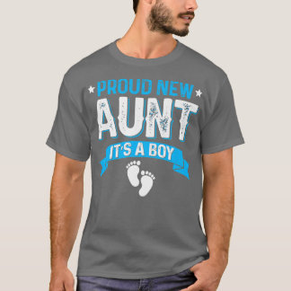 Funny Family Gender Reveal Proud New Aunt It's A B T-Shirt