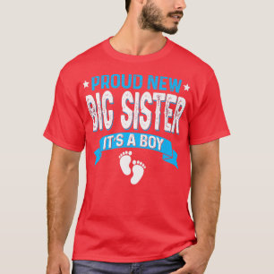Funny Family Gender Reveal Proud New Big Sister It T-Shirt
