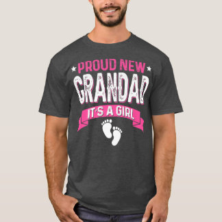 Funny Family Gender Reveal Proud New Grandad It's  T-Shirt