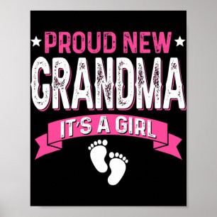 Funny Family Gender Reveal Proud New Grandma It's Poster