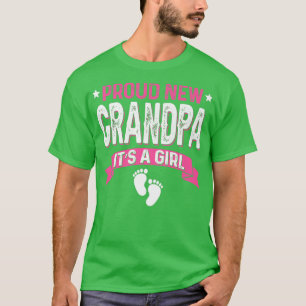 Funny Family Gender Reveal Proud New Grandpa It's  T-Shirt