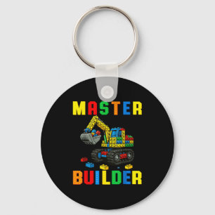 Funny Family Master Builder Building Bricks Blocks Key Ring
