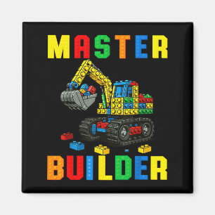 Funny Family Master Builder Building Bricks Blocks Magnet