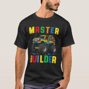 Funny Family Master Builder Building Bricks Blocks T-Shirt