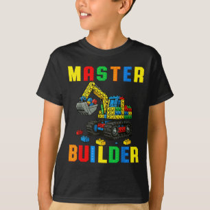 Funny Family Master Builder Building Bricks Blocks T-Shirt