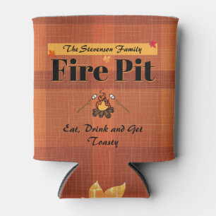 Funny Family Name Fire Pit Personalised Can Cooler