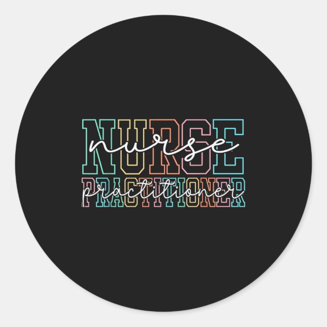 Funny Family Nurse Practitioner Np Nursing Day Nur Classic Round Sticker (Front)