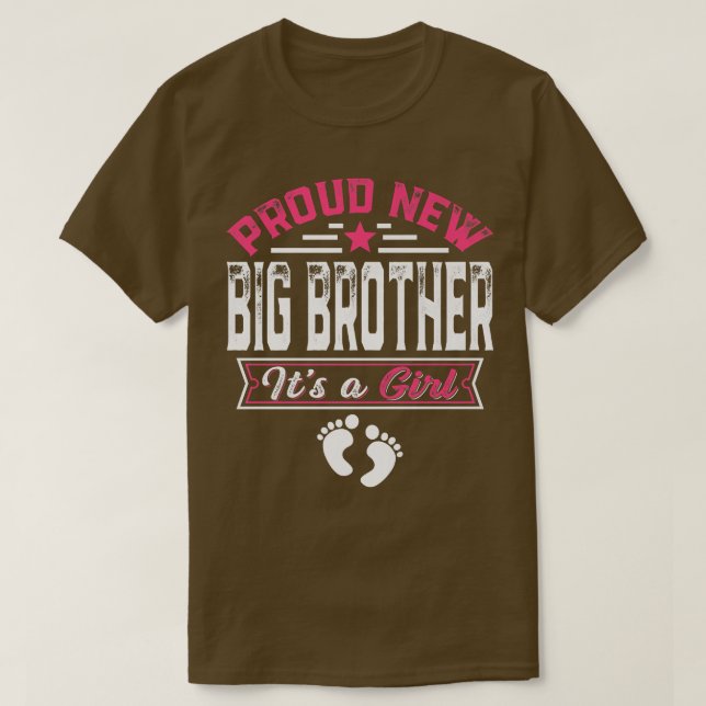 Funny Family Proud New Big Brother It's A Girl Gen T-Shirt (Design Front)