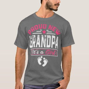 Funny Family Proud New Grandpa It's A Girl Gender T-Shirt