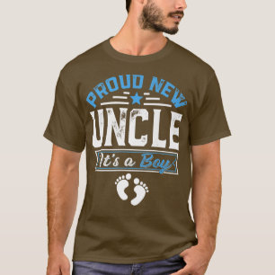 Funny Family Proud New Uncle It's A Boy Gender Rev T-Shirt