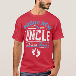 Funny Family Proud New Uncle It's A Boy Gender Rev T-Shirt